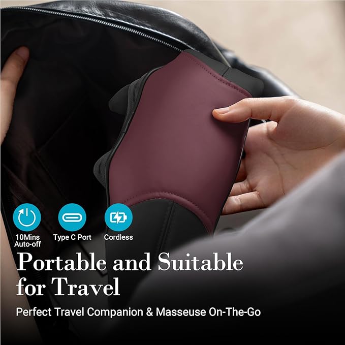 Shiatsu Neck Massager with Heat - Cordless 4D Expert Neck Shoulder Massage for Pain Relief,Upgarded Kneading Massager for Muscle Relaxation,Ideal Gift for Her,Him