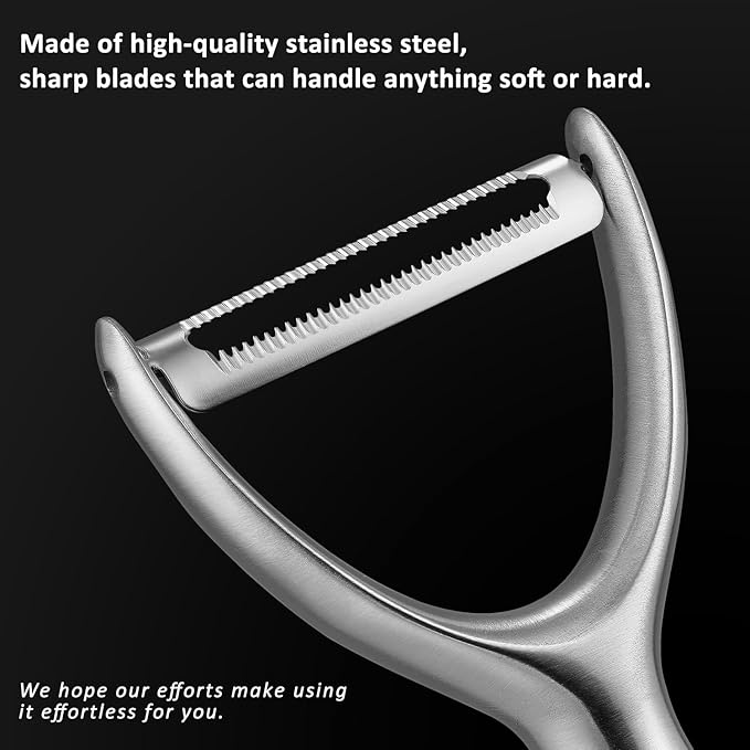 Serrated Blade Premium Y Type 304 Stainless Steel Multifunctional Kitchen Peeler Real Wood Handle Ultra Sharp Blade Vegetable Potato Apple(Boluoge) - Bloomnest