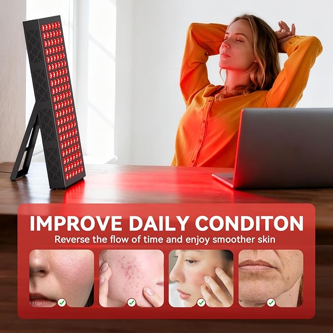 Red Light Therapy Box, 5in1 LED with 630-660-810-830-850, Metal Case, 3 Modes Red Light Panel with Soft Belt, 6 Timing Set - 9 Pulse Modes - 4-Level - Red Light Therapy Panel for Body Bloomnest