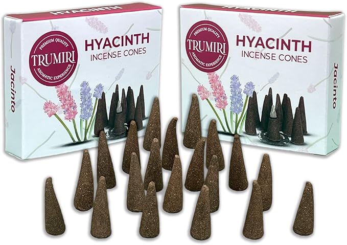 Hyacinth Incense Cones - Total 20 Cone Incense - Dual Pack of 10 Insence Cones - Incense Cones Scented - Cone Incense Scents - Insense Cones - Incent Cone TRUMIRI