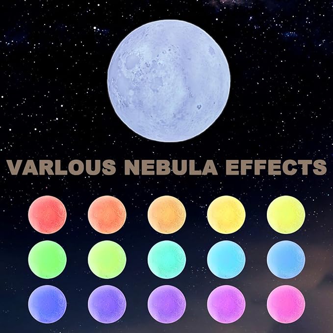 Moon Lamp Upgrade 18 Colors, Gifts for Girls Boys Kids Women Birthday, Teen Girl Gifts Trendy Stuff, Cool Astronomy Gifts, Shelf Decor, Remote & Touch Control Moon Night Light, Diameter 4.8 inch - Bloomnest