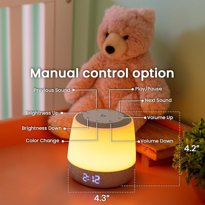 Babysense Dreamer 2.0 Baby Sound Machine with Night Light | 2nd Gen | 28 Soothing Sounds | Toddler Sleep Trainer | App-Controlled White Noise Machine | Sleep Timer | 2.4GHz WiFi | US Only - Bloomnest