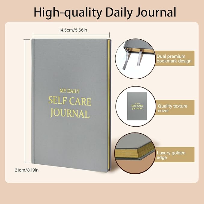 Gratitude Journal for Women & Men – Daily Mindfulness Journal with Positivity Tracker, Happiness Exercises, and Guided Reflective Writing – Self-Care Journal for Personal Growth (Grey) CreinLynh