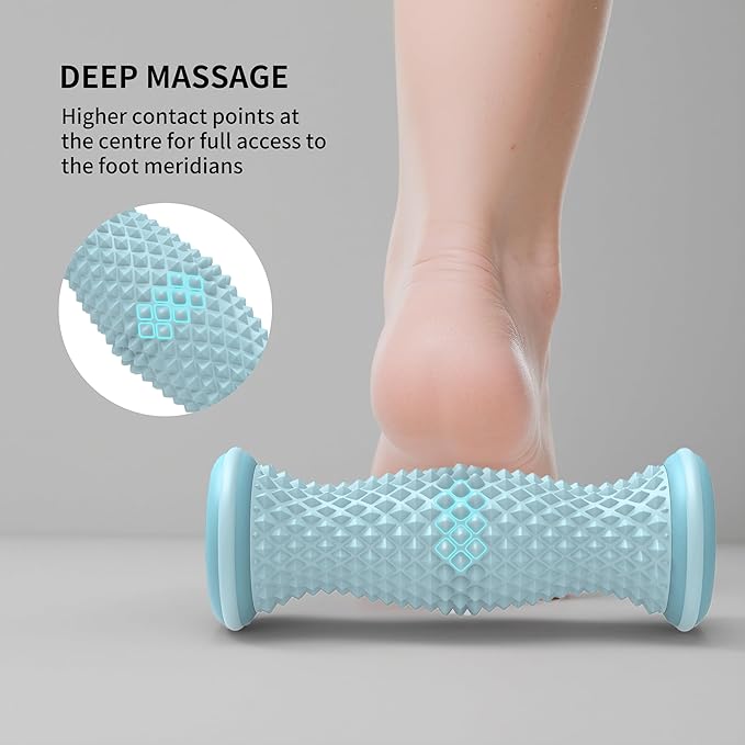 Foot Roller Massager for Plantar Fasciitis, Arch and Heel Pain Relief，Portable and Silence, Deep Tissue Foot Massager Roller Tool to Improve Circulation and Relieve Tension-Blue - Bloomnest