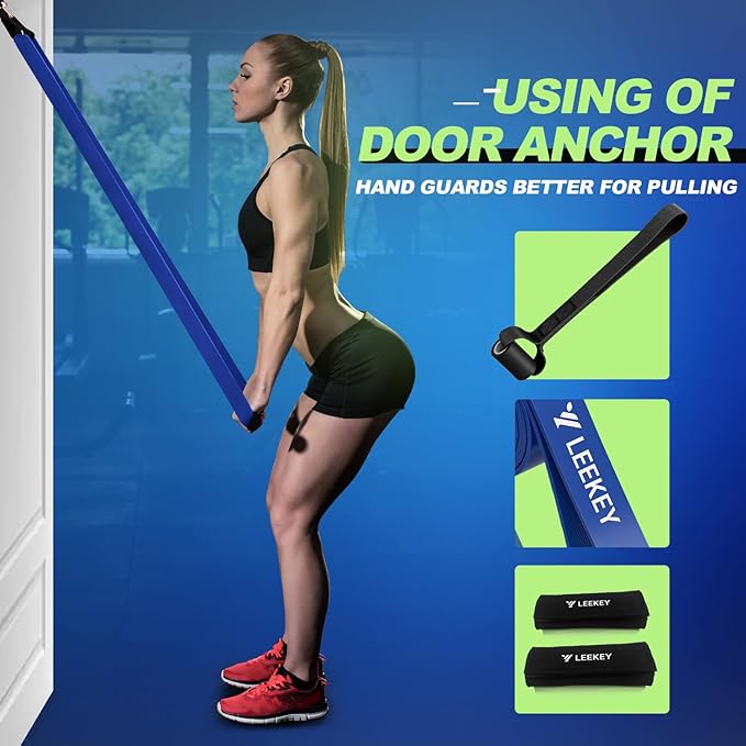 LEEKEY Resistance Bands Set for Pull-Up Assistance & Full-Body Training, Multi-Level Exercise Bands with Bag for Home Workouts, Physical Therapy, Strength Training (Men/Women) - Bloomnest