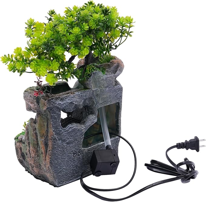 Tabletop Fountains Decorations Indoor Relaxation Desktop Fountain Waterfall, Indoor Waterfall Feature with Automatic Pump, Illuminated Waterfall for Home Office Bedroom Desk Ornaments - Bloomnest