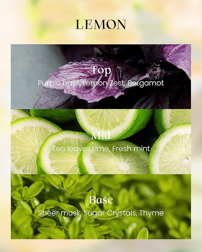 M&SENSE Lemon Scented Vegan Soy Candles, No Toxin 8.1oz 42-Hour Long Burning Time,Calming Stress Relief Candles for Home Fragrance Office,Fall Winter Thanksgiving Christmas Gifts Housewarming Gift - Bloomnest