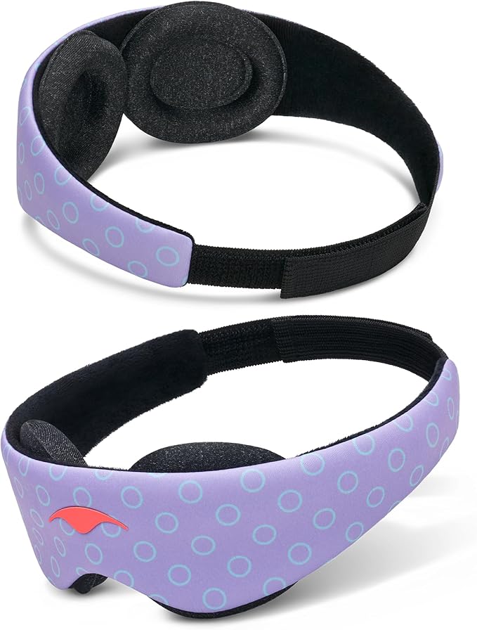 Manta Kids Sleep Mask - Comfy & Cute Blackout Sleeping Mask with Adjustable Eye Cups, Soft & Breathable Machine Washable Kids Eye Mask for Girls, Boys, Toddler Aged 6+ (Periwinkle) - Bloomnest
