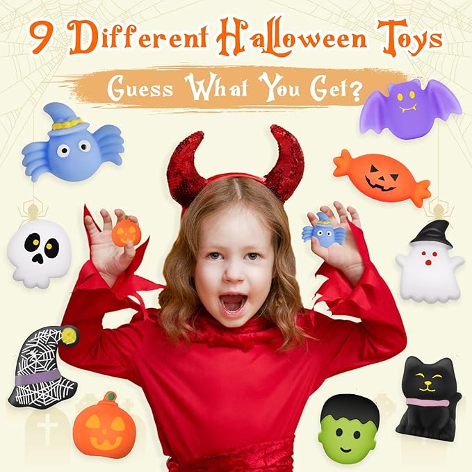 9 Pack Halloween Bath Bombs for Kids, Halloween Bubble Kids Bath Bombs with Surprise Toy Inside, Halloween Treat Bags Gifts for Kids Girls Boys - Bloomnest