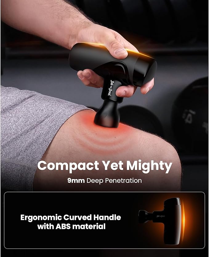 BOB AND BRAD M7 Plus Mini Massage Gun with Heat, Pocket-Sized Heated Deep Tissue Massager, Portable Percussion Muscle Travel Massager Gun, Ultra Light Small & Quiet Massage Gun - Bloomnest