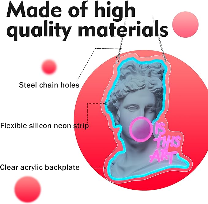 IS THIS ART Neon Sign,Innovative Integral Forming Process,With Dimmable Switch For All Holiday Party and Home Decoration - Bloomnest