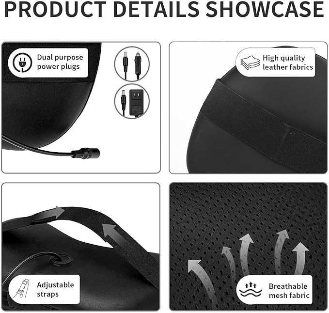 Back Massager, Shiatsu Neck Massager with Heat, Electric Back Massager for Shoulder, Back, Leg, Deep Tissue Kneading Massage to Relief Muscles, Massage Pillow for Mom/Dad/Women/Men - Bloomnest