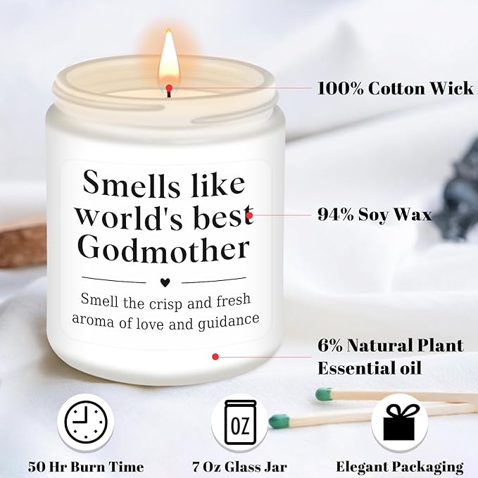 Homsolver Godmother Gifts from Godchild, Godmother Proposal Gift,Mothers Day Birthday Christmas Gifts for Godmother's, Godmother's Scented Candles - Bloomnest