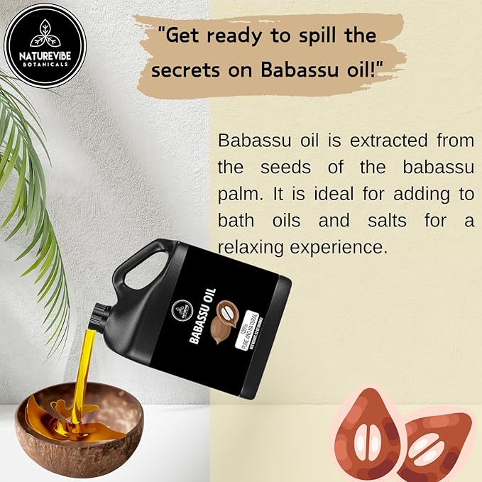 Naturevibe Botanicals Babassu Oil 32 Ounces | 100% Pure and Natural | Great for Skin Care and Hair Care - Bloomnest