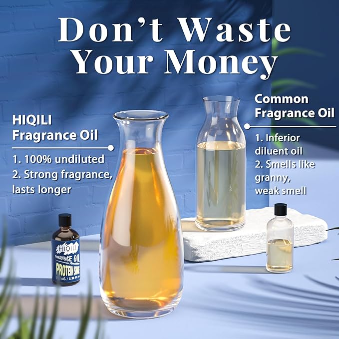 HIQILI Protein Shake Fragrance Oil 100ml - Long Lasting Scents for Diffuser for Home, Candle & Soap Making, Scented Body Products - 3.38 Fl Oz