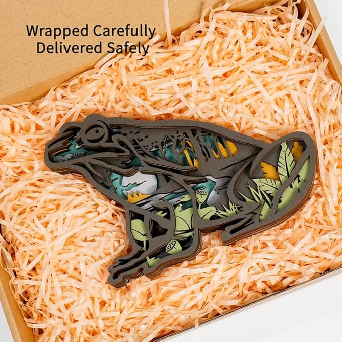 3D Wooden Animal Carving LED Night Light, Wood Carving Light, Modern Home Decoration, Decorative Tables, Cabinets, Living Rooms, Bedrooms, Offices, Farmhouses, Bookshelves, Perfect Holiday Gifts - Bloomnest