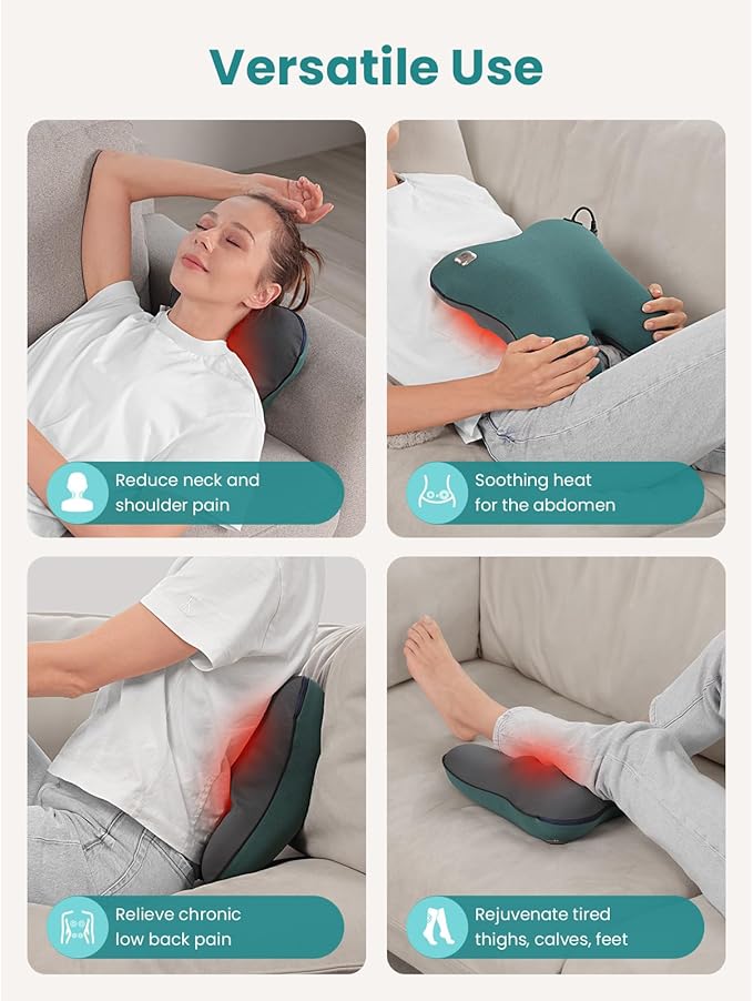 BOB AND BRAD Back Massager with Heat FSA Eligible/HSA Eligible, EZBack Corded Neck Massager for Pain Relief Deep Tissue, Shiatsu Back and Neck Massage Pillow, Full Body Use, Ideal Gifts for Women Men - Bloomnest
