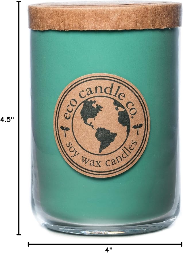 ECO CANDLE CO. Recycled Candle, Winter Wonderland, 26 oz. - Scents of Pine, Spruce, & Fir - 100% Soy Wax, No Lead, Kraft Paper Label & Lid, Hand Poured, Made from Midwest Grown Soybeans - Bloomnest