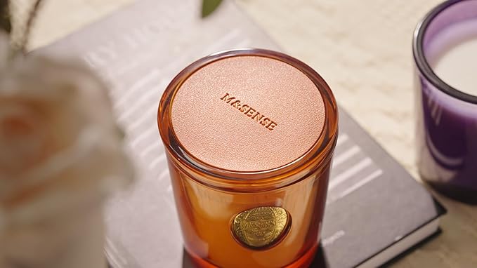 M&SENSE Natural Fresh Soy Candle | Orange Goji & Neon Orange | 9.2 oz, 50H Burn Time | Luxury Scented Candle for Relaxation, Gifting, Home Décor | Ideal for Bedroom, Office, Party Ambiance - Bloomnest