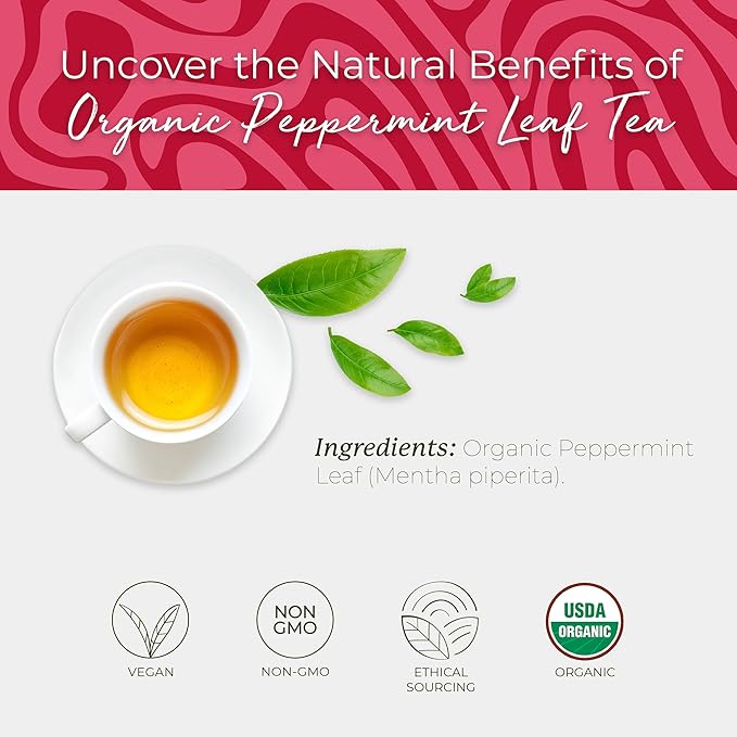 Starwest Botanicals Organic Peppermint Leaf Tea - Caffeine Free Herbal Tea, Supports Digestion, USDA Organic Peppermint Leaf, String Free Sachets, Non GMO - Bulk Pack, 100 Tea Bags - Bloomnest