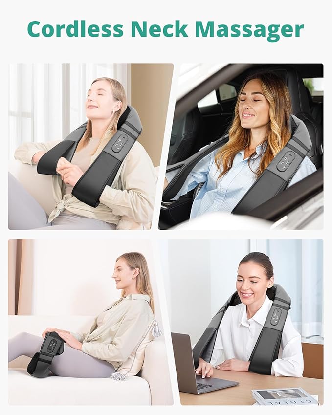 Medcursor Neck Massager with Heat for Pain Relief Deep Tissue, Rechargeable, Shiatsu Neck and Shoulder Massager, Ideal Choice for Men, Women, Mom & Dad - Bloomnest