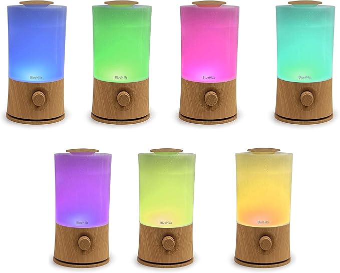 BlueHills Premium 2000 ML XL Large Essential Oil Diffuser Aromatherapy Humidifier for Large Room Home 40 Hour Run Huge Coverage Area 2 Liter Extra Large Capacity Huge Diffuser Wood Grain E005 - Bloomnest