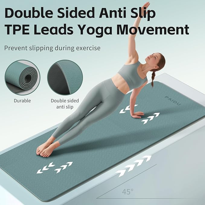 Yoga Mat 8mm Super Thick TPE Fitness Mat | SGS Certified | Non-Slip, Odorless & Tear-Resistant | Unisex with Strap | for Yoga, Pilates, Meditation & Home Workouts - Bloomnest
