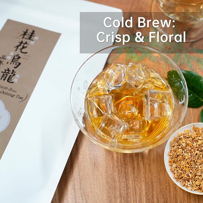 iTeaworld Osmanthus Oolong Loose Leaf Tea, Natural Osmanthus Fragrance, 0 Sugar 0 Additives, Hand-picked, Anxi Aged Aromatic Tieguanyin, Suitable for Daily Relaxation Drinking, 1 Bag, 3.52oz - Bloomnest