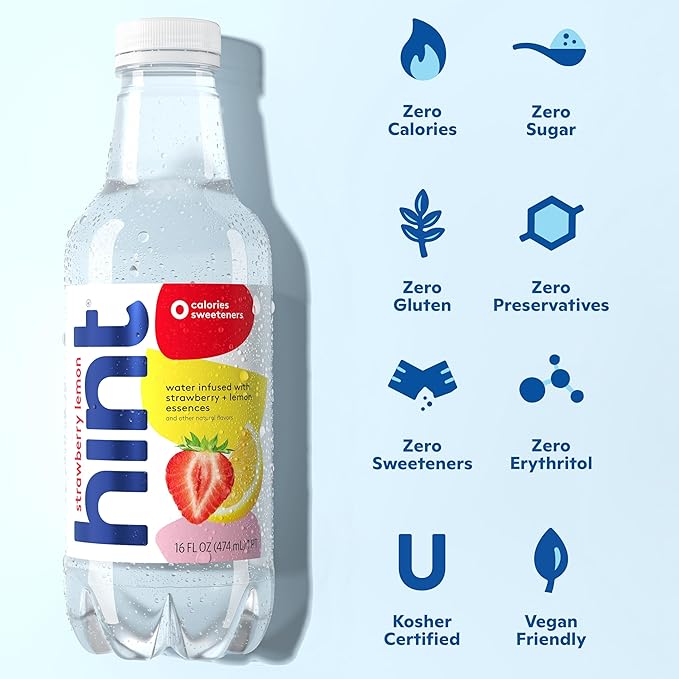 Hint Fruit-Infused Bottled Water Bundle, Best Sellers Variety Pack - Sugar Free Flavored Water with Zero Calories, Natural Fruit Essences, and No Artificial Sweeteners - 16 Fl Oz (Pack of 24) - Bloomnest
