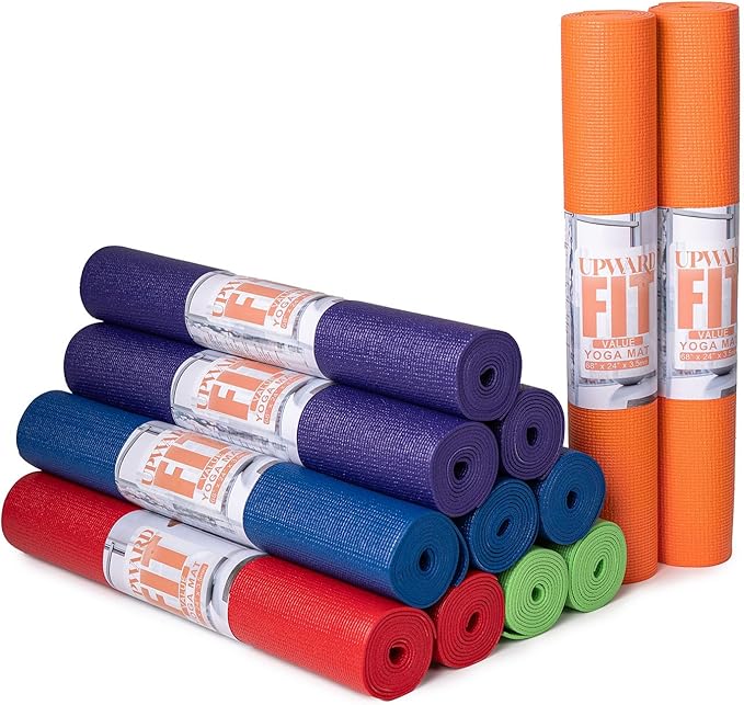 12-Pack Value Yoga Mat, 68" x 24" Non Slip Exercise Mat, 3mm Thick Gym Mat, Bulk Non Toxic Yoga Mats for Home Workout and Studios - Bloomnest