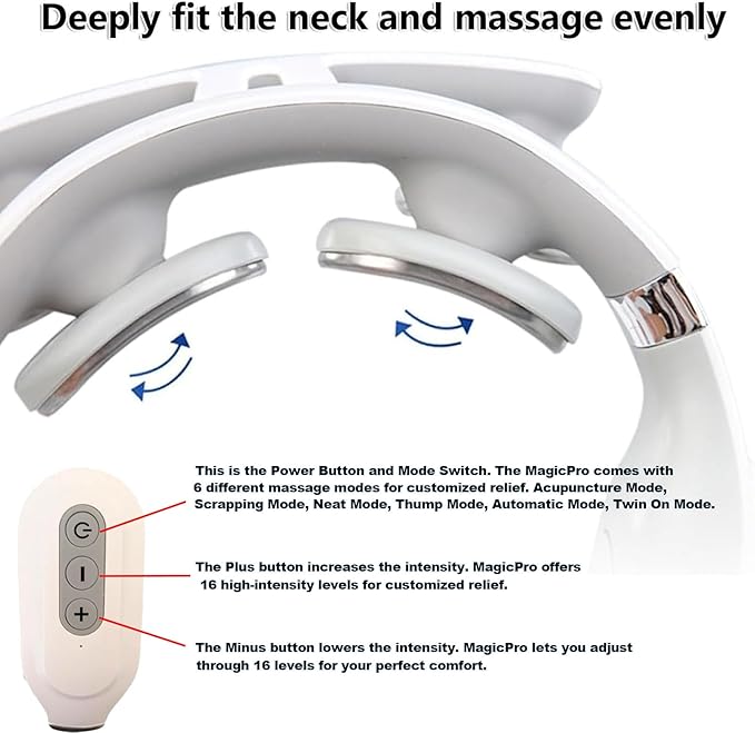 Vitality Magic Pro 2.0 Neck Relaxation Device - Portable Massager with Heat & Vibration Modes Bloomnest