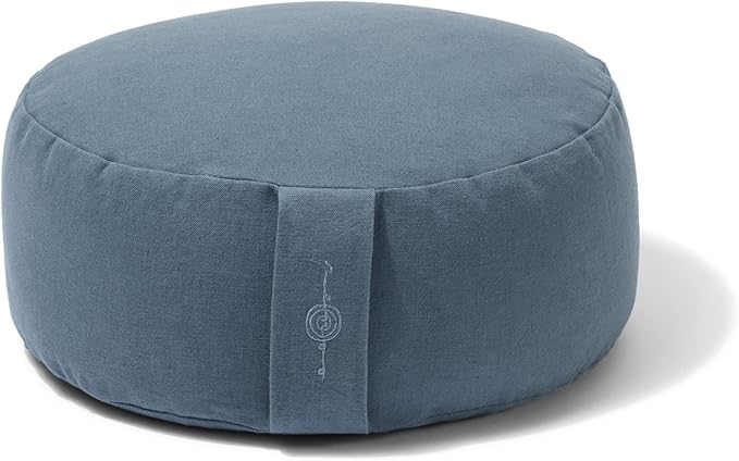Meditation Cushion Set by renoo - Durable Comfortable Organic Cotton, Linen, Hemp - Modern Zafu Zabuton - Buckwheat Kapok Filled Floor Pillow Yoga Bolster in 15 Colors Washable Cover