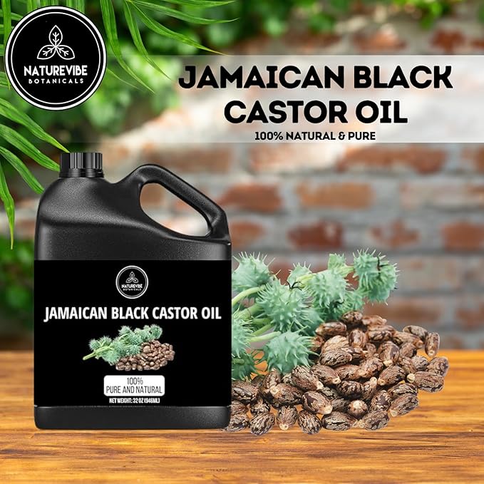 Naturevibe Botanicals Jamaican Black Castor Oil 32 Ounces | 100% Pure and Natural | Great for Skin Care and Hair Care - Bloomnest
