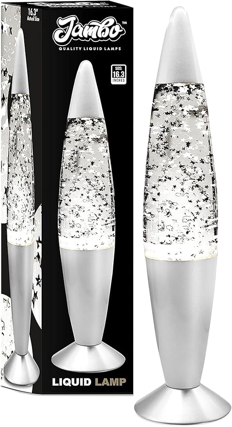 Jambo 16-Inch Silver Star Glitter Lamp I Beautiful Liquid Lamp I Entertaining for Adults and Kids I Perfect Holiday Gift - Bloomnest