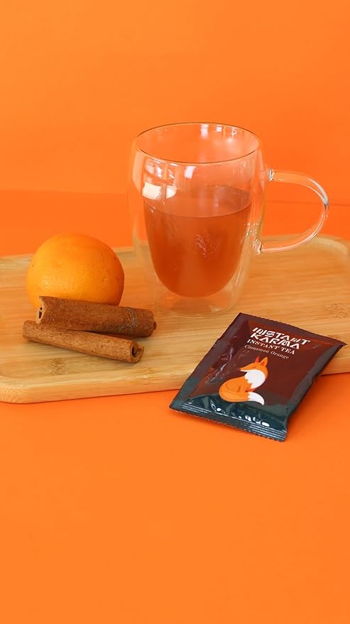 Instant Karma | Cinnamon Orange Instant Tea | All Natural, Caffeine-Free, No Added Sugar | Herbal Wellness Tea 20 Sachets (Cinnamon Orange) - Bloomnest