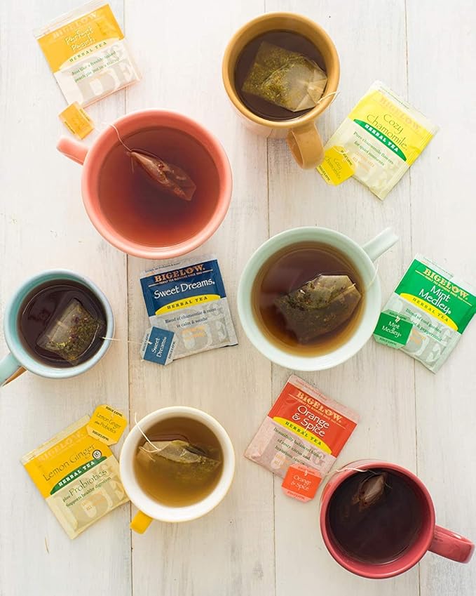 Tea Bags Assortment Variety Sampler Pack - 48 Count - Green, Black, Herbal, English, Chai Tea Breakfast - Bloomnest