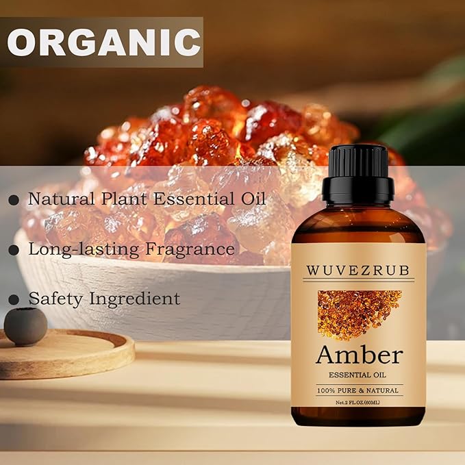 Amber Essential Oils, 60ML Pure and Natural Essential Oil for Aromatherapy Diffuser - Amber /2 Fl Oz - Bloomnest