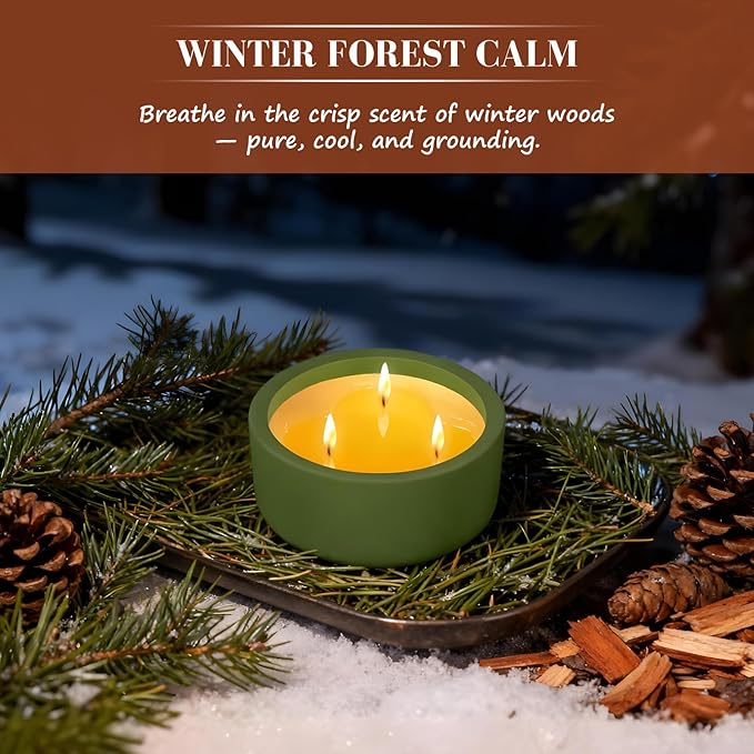 Viyffo Fall Candles - Winter Fir, 3 Wick Large Scented Candle, 20oz Soy Candles for Women & Men, Non Toxic Aromatherapy Candle, Ceramic Velas Perfect for Autumn Home Decor & Gift - Bloomnest