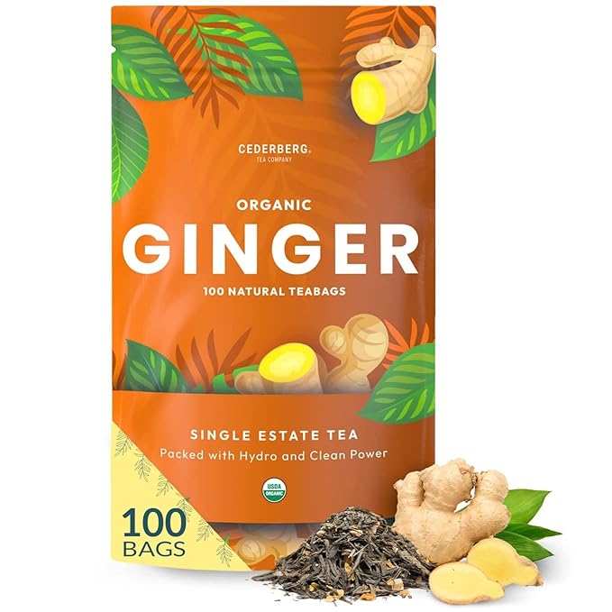 Organic Ginger Tea — 100 Tea Bags | Organic Herbal Tea From Single Origin | Eco-Friendly | Non-GMO Caffeine Free | Cederberg Tea Company. - Bloomnest