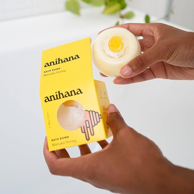 ANIHANA Bath Bombs with Coconut Oil, Paraben Free, Hand-Crafted Luxury Fizzers, Refreshing Manuka Honey Scent, 6.3 oz Each, 3 Pack - Bloomnest