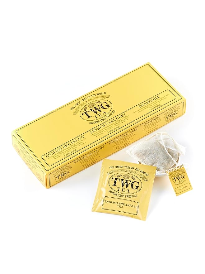 TWG Tea | Classic Selection | 3 Varieties | Exclusive Tea Blends | 15 Hand Sewn Cotton Tea Bags | Gift Set - Bloomnest