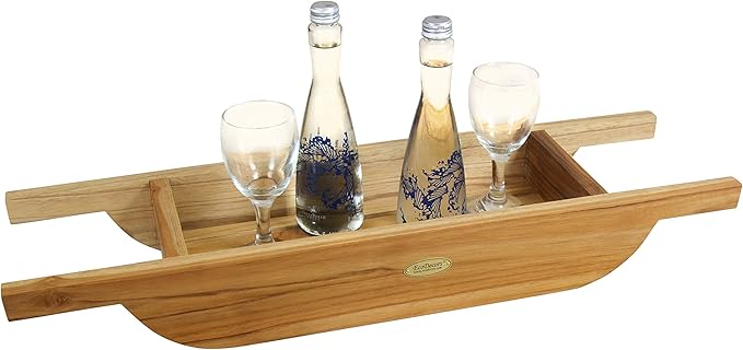 EcoDecors, 29 inch, Bath Tray for Tub, Bath Tub Tray Wood, Bathtub Table, Caddy for Bathtub in Natural Teak - Bloomnest