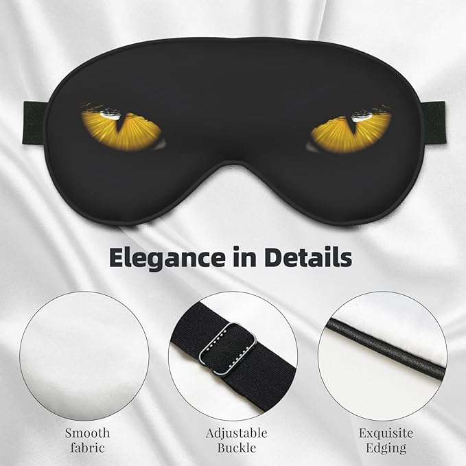 Yellow Eyeballs in Dark Sleeping Eye Mask Eye Mask for Sleeping Soft Comfort Eye Shade Blackout Eye Cover for Deep Rest Travel Nap Meditation - Bloomnest