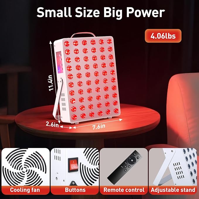 Cholas Red Light Therapy Panel for Face and Body, 150W with 60 Dual Chip LEDs, 660nm Red Light and 850nm Near Infrared, 3 Modes Adjustable Brightness and Timer, Gifts for Men Women Cholas