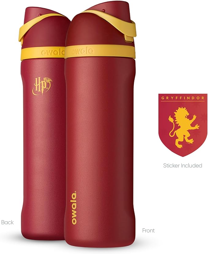 Owala Harry Potter FreeSip Insulated Stainless Steel Water Bottle with Straw, BPA-Free Sports Water Bottle, Great for Travel, 24 Oz, Gryffindor Owala