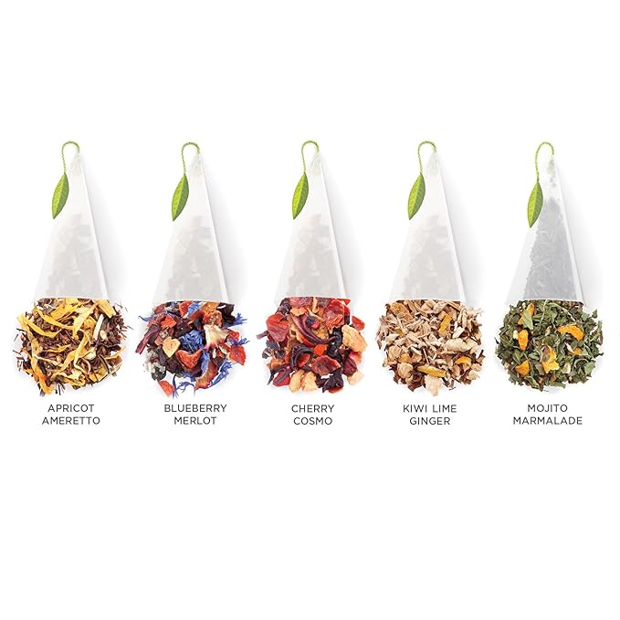 Tea Forte Herbal Retreat Organic Caffeine Free Premium Herbal Tea Petite Presentation Box Tea Gift Set Sampler, 10 Handcrafted Pyramid Tea Bag Infusers - Bloomnest