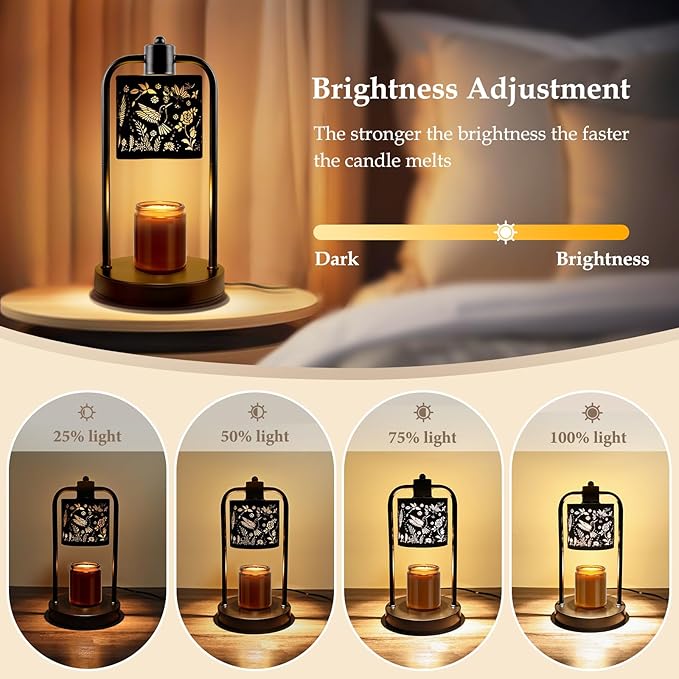 Candle Warmer Lamp Electric with Timer: Wax Melts for Warmer Yankee Candles Large - Dimmable Candle Warmer for Birthday Christmas Gift Bedroom Home Decor - Bloomnest
