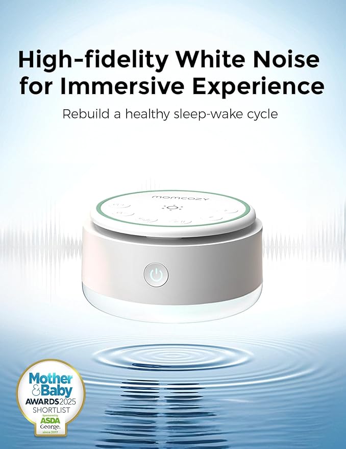 Momcozy Sound Machine for Baby | Portable White Noise Sound Machine for Sleep Rechargeable | 20 Sleep Sounds White Noise Machine with Nursery Night Light | Travel Sleep Sound Machine Battery Based - Bloomnest