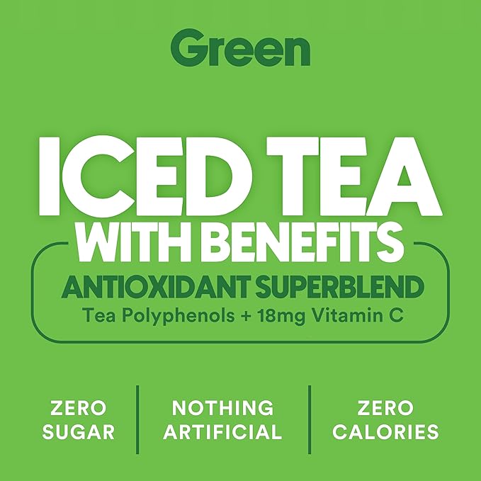Ryl Iced Tea, Green, Antioxidant Superblend, Zero Sugar, Low Carb, Zero Calorie Iced Tea, 16.0 Fl Oz (12-Pack) - Bloomnest