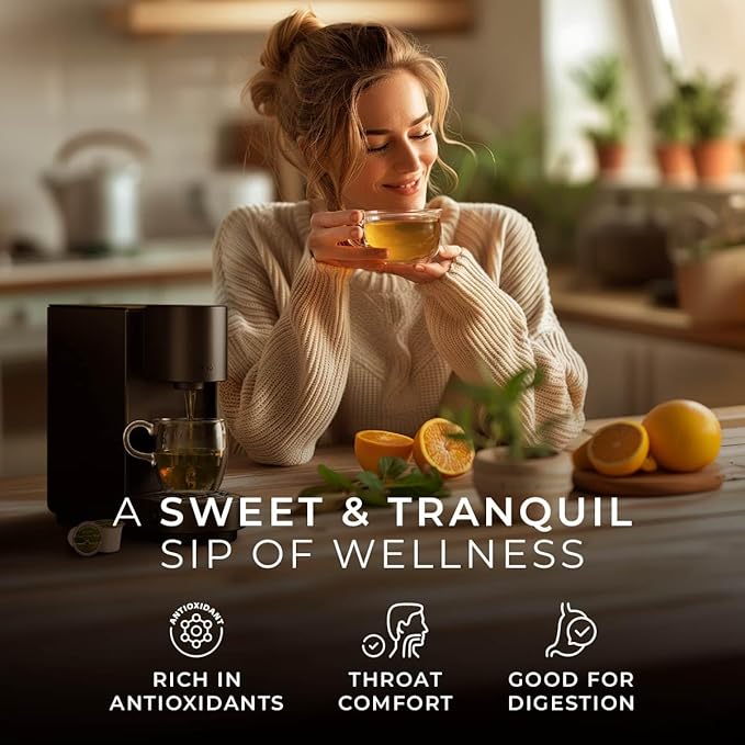 Gya Tea Co Honey Citrus Mint Herbal Tea Pod (16 Count)- Decaf Wellness Tea for Body Comfort & Relaxing - Bloomnest